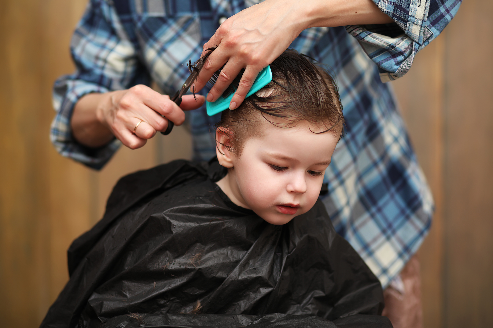 Little Boy having a Haircut